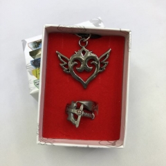 Sword Art Online | SAO AsunaYuuki Golden Color Cosplay Game Cartoon Decoration Anime Necklace+Ring