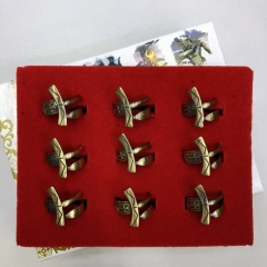 Fate Stay Night Golden Color Cosplay Cartoon Cool Decoration Fingers Anime Ring (9pcs/set)