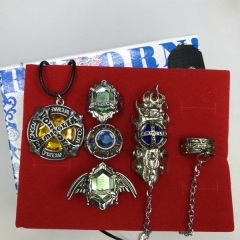 Hitman Reborn Cosplay Cartoon Decoration Jewelry Anime Necklace+Ring (Set)