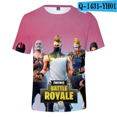 跨境专供堡垒之夜Fortnite潮流3D数码印花男女宽松短袖T恤热销款