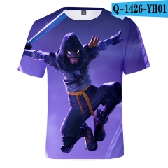 跨境专供堡垒之夜Fortnite潮流3D数码印花男女宽松短袖T恤热销款