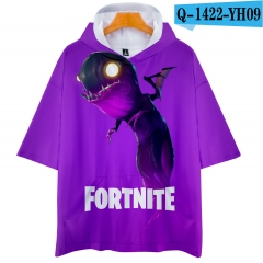 跨境专供堡垒之夜Fortnite新款潮流3D数码印花男女式连帽短袖t恤