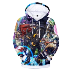 跨境专供Fortnite堡垒之夜3D数码印花男女宽松潮流带帽卫衣新款