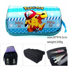 Pokemon Pikachu Cartoon Pencil Case Japanese Anime Blue Pencil Bag