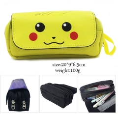 Japanese Pokemon Anime Pikachu Nylon Multifunctional Students Pencil Bag
