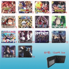 14 Designs Different Cartoon Dragon Ball Z Purse Anime Short Wallet