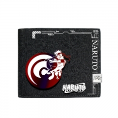 Naruto Black Short Wallet PU Leather Bifold Wallets Women Coin Purse