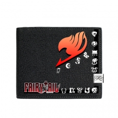 Fairy Tail Black Short Wallet PU Leather Bifold Wallets Women Coin Purse
