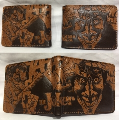 2 Colors Suicide Squad The Joker Cosplay Movie PU Anime Short Wallet Coin Purse