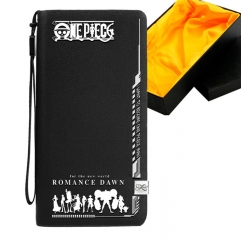 One Piece Black Long Wallet PU Leather Bifold Wallets Women Coin Purse