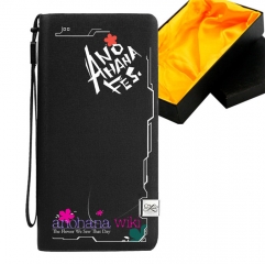 Ano Hi Mita Hana No Namae O Bokutachi Wa Mada Shiranai Black Long Wallet PU Leather Bifold Wallets Women Coin Purse
