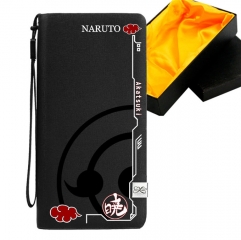 Naruto Black Long Wallet PU Leather Bifold Wallets Women Coin Purse