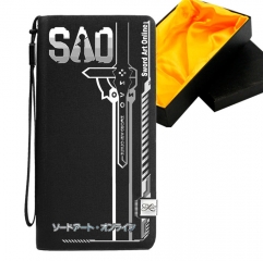 Sword Art Online Black Long Wallet PU Leather Bifold Wallets Women Coin Purse