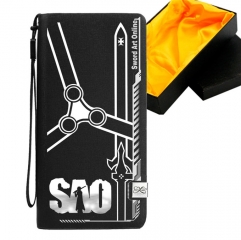 Sword Art Online Black Long Wallet PU Leather Bifold Wallets Women Coin Purse