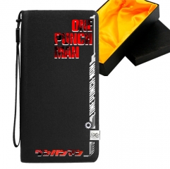 One Punch Man Black Long Wallet PU Leather Bifold Wallets Women Coin Purse