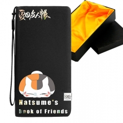 Natsume Yuujinchou Black Long Wallet PU Leather Bifold Wallets Women Coin Purse