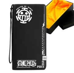 One Piece Black Long Wallet PU Leather Bifold Wallets Women Coin Purse