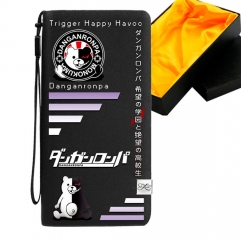 Dangan Ronpa Black Long Wallet PU Leather Bifold Wallets Women Coin Purse