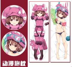 动漫周边抱枕原创刀剑神域GGO莲动漫双面等身宅男抱枕定制 (不含枕芯）桃皮绒