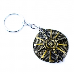 God Of War AXE Shield Design Cosplay Game Pendant Alloy Anime Keychain