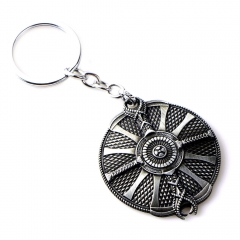 God Of War AXE Shield Design Cosplay Game Pendant Alloy Anime Keychain