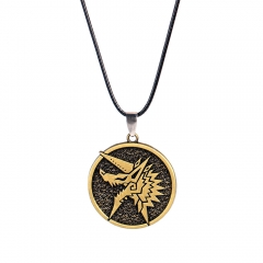 Monster Hunter Wolf Head Cosplay Game Pendant Alloy Anime Necklace