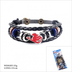 Fairy Tail Cosplay Cartoon Woven Leather Bangles Anime Bracelet