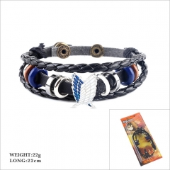 Attack on Titan/Shingeki No Kyojin Cosplay Cartoon Woven Leather Bangles Anime Bracelet