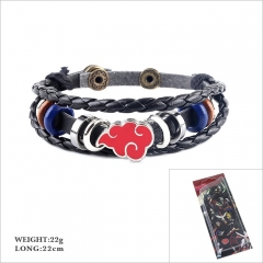 Naruto Cosplay Cartoon Woven Leather Bangles Anime Bracelet