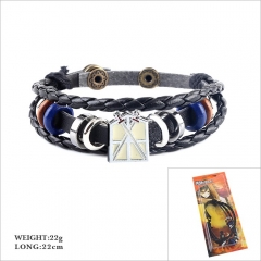 Attack on Titan/Shingeki No Kyojin Cosplay Cartoon Woven Leather Bangles Anime Bracelet