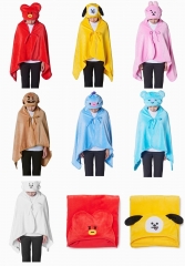 K-POP BTS Bulletproof Boy Scount Cartoon Hooded Blanket Kawaii Soft Cloak