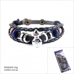 Naruto Cosplay Cartoon Woven Leather Bangles Anime Bracelet