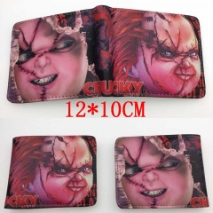 Child's Play Chucky Hot Anime Cartoon PU Wallet Bifold Coin Purse