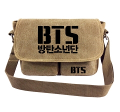 K-POP BTS Bulletproof Boy Scouts Cartoon Canvas Crossbody Bag Student Anime Shoulder Bag