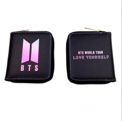 K-POP BTS Bulletproof Boy Scouts Anime Cartoon PU Wallet Bifold Coin Purse