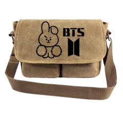 K-POP BTS Bulletproof Boy Scouts Cartoon Canvas Crossbody Bag Student Anime Shoulder Bag