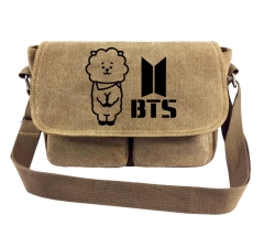 K-POP BTS Bulletproof Boy Scouts Cartoon Canvas Crossbody Bag Student Anime Shoulder Bag