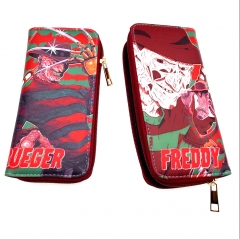 A Nightmare on Elm Street Anime Cartoon Movie PU Wallet Fashion Long Style Bifold Coin Zipper Purse