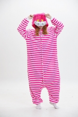Alice's Adventure in Wonderland Cheshire Cat Cartoon Cosplay New Kawaii Pyjamas Warm Winter Anime Flannel Pyjamas Child And Adult Size