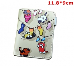 Neko Atsume PU Leather Cosplay Cartoon Short Purse Anime Wallet