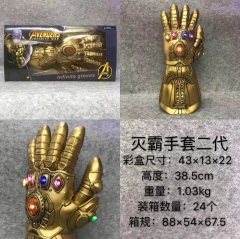 Avengers: Infinity War Thanos 2 Generation Thanos Cosplay Model Toy Statue PVC Anime Figures Left Hand Gloves with Light