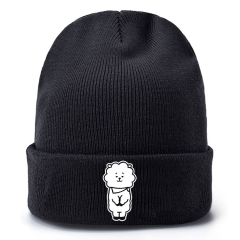 K-POP BTS Bulletproof Boy Scouts Cartoon Thick For Winter Hat Warm Decoration Wool Hat