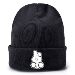 K-POP BTS Bulletproof Boy Scouts Cartoon Thick For Winter Hat Warm Decoration Wool Hat