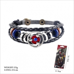 Naruto Cosplay Cartoon Woven Leather Bangles Anime Bracelet