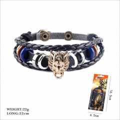 Final Fantasy Cosplay Cartoon Woven Leather Bangles Anime Bracelet