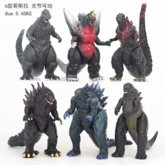 Godzilla Movie Cosplay Cartoon Model Toys Statue Anime PVC Figure (6pcs/set)