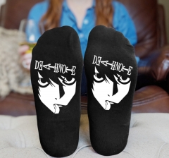 Death Note Cartoon Painting Cosplay Costume Black Anime Socks