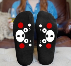 Kumamon Cartoon Painting Cosplay Costume Black Anime Socks