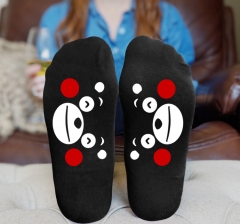 Kumamon Cartoon Painting Cosplay Costume Black Anime Socks