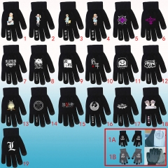 19 Design 2 Colors Cartoon For Winter Warm Anime Gloves